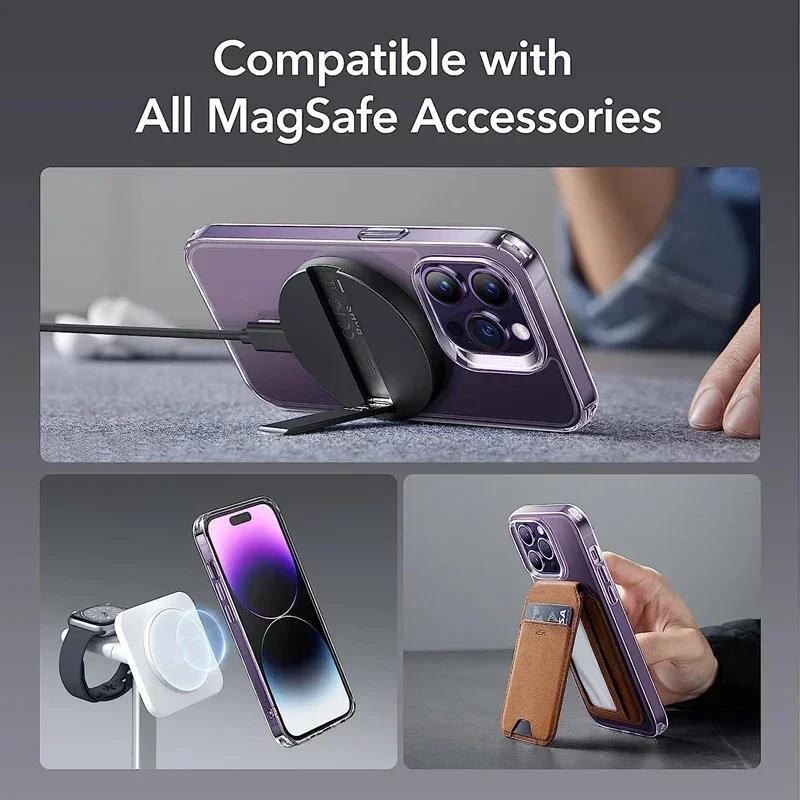 Transparent Magnetic Phone Case For iPhone 16 15 14 13 12 11 Pro Max Plus Wireless Charging Protective Cover Shell for Magsafe