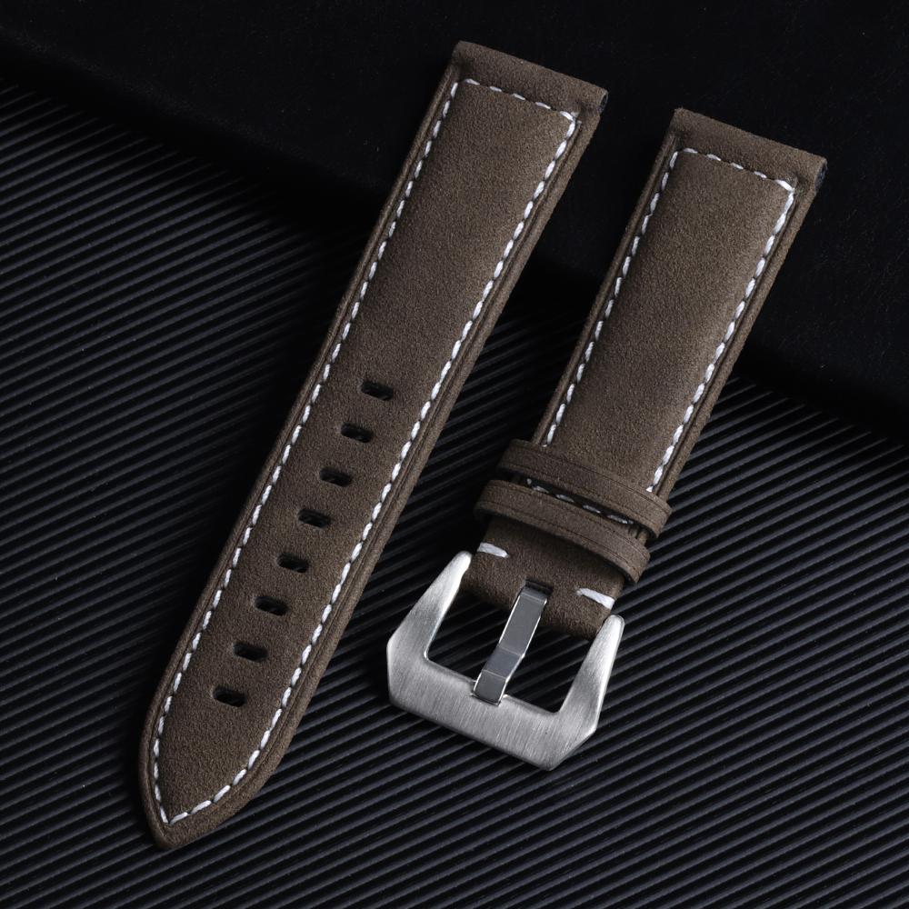 Geniune Retro Calf Cowhide Watchband 18mm 20mm 22mm 24mm Wristband for Samsung Watch Strap for Seiko Universal Replacement Strap