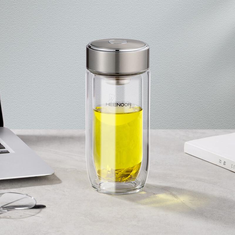 Xino Egg-Shaped Double-Layer Glass Water Bottle