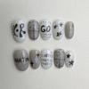 Hand-Painted Wearable Nails: Ins Style Boy Group Fan Art Graffiti Tips