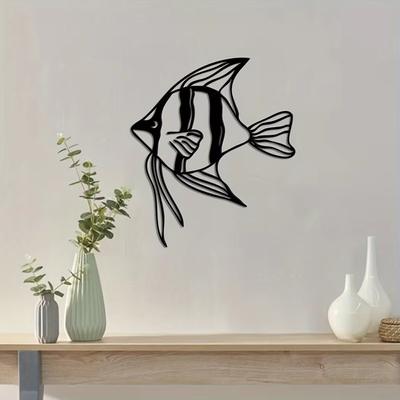 Metal Fish Wall Art, School Of Fish Wall Decor, Nautical Large Metal Wall Ornament, Unique Interior Home Decor, Above Bed Art