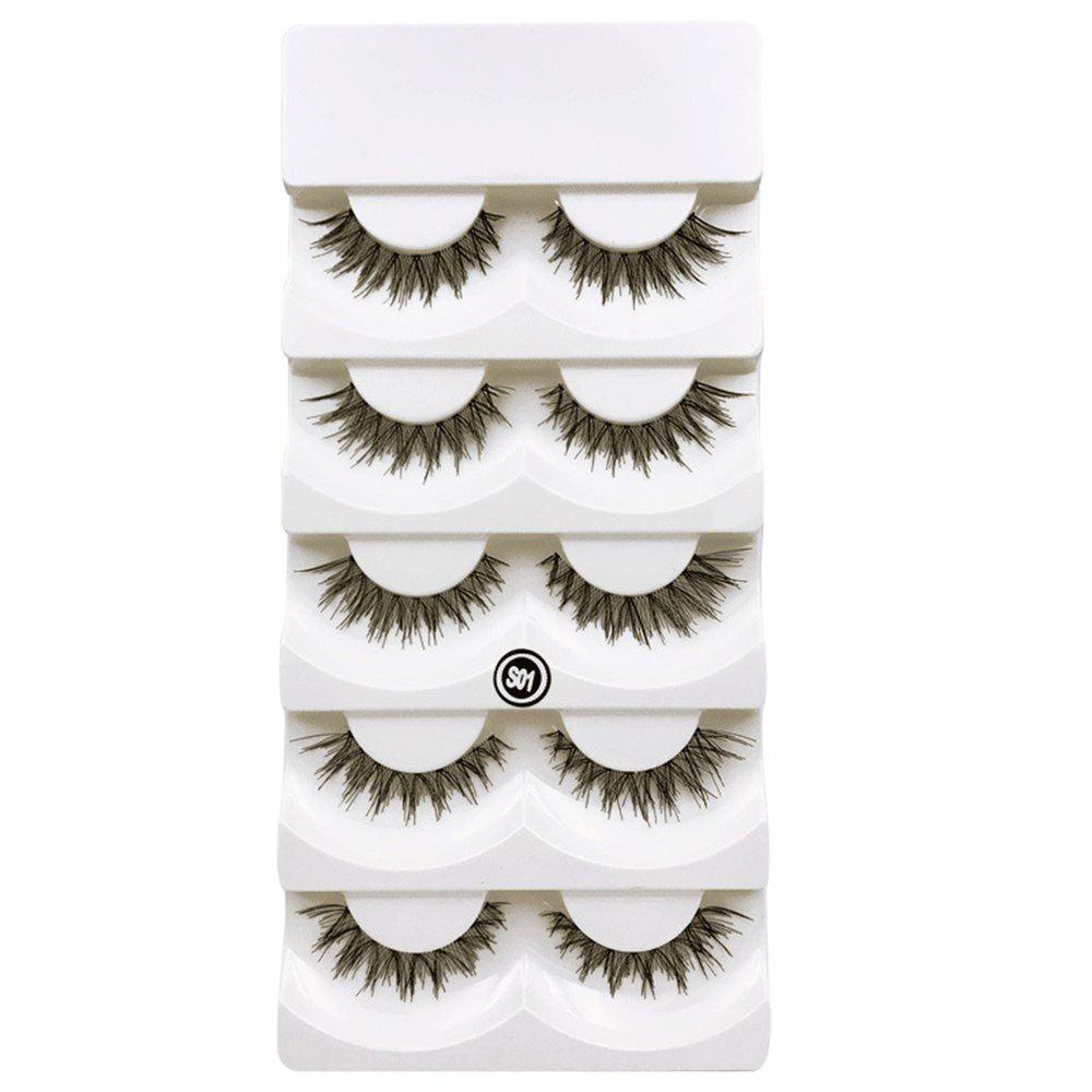 KC 5 Pair Durable False Eyelashes Fake Eyelash Natural Thick Eye Lashes