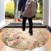 1 szt. Złoty Welurowy Print z Diamentami Półokrągła Mata Powitalna Antypoślizgowa na Zewnątrz Taras Ganek Kuchnia Łazienka Wejście Mata Podłogowa