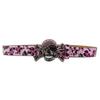 Women’s Skull Leopard Print Rhinestone Belt - Dark Punk Style, Fully Inlaid with Diamonds