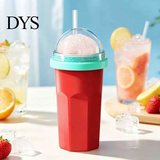 Easy Operation Slushy Maker Homemade Slushie Cup, Freezer Squeeze Cup for Ice Drinks, Food Grade Portable Drink Office Silicone Smoothie Juice