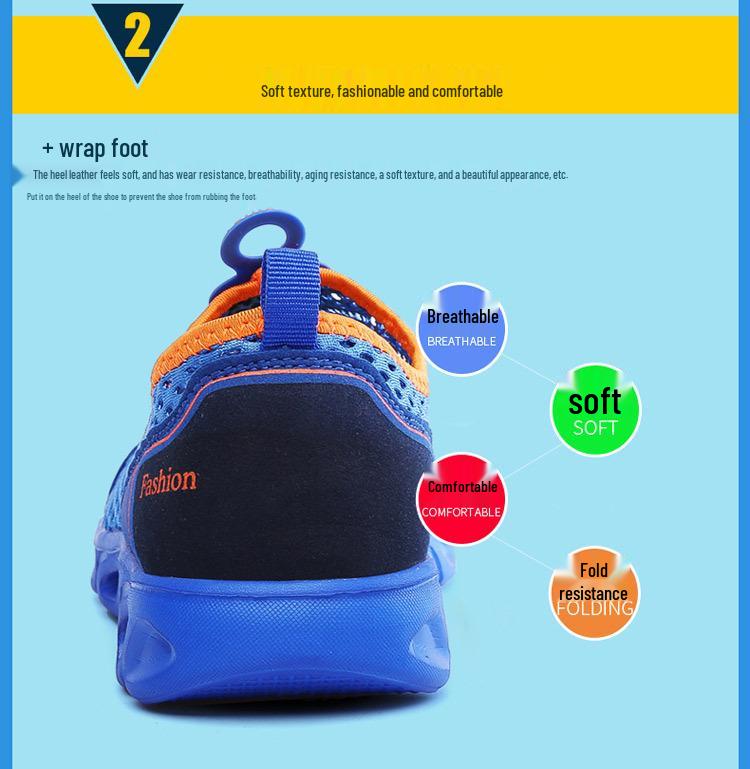 Summer Mesh Slip-On Canyoneering Shoes: Lightweight, Breathable, Casual Sandals for Beach & Running.