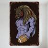 Vintage Werewolf American Football Metal Tin Sign Grungy Horror Sports Wall Decor Rusty Aged Poster for Bar Pub Home Cafe Decora