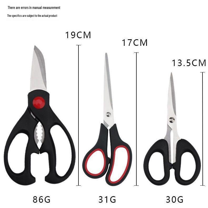 

Stainless Steel Kitchen Scissors Set: Multifunctional 3-Piece, Powerful Chicken Bone Scissors, and Handmade Household Scissors Three-piece scissor set чёрный