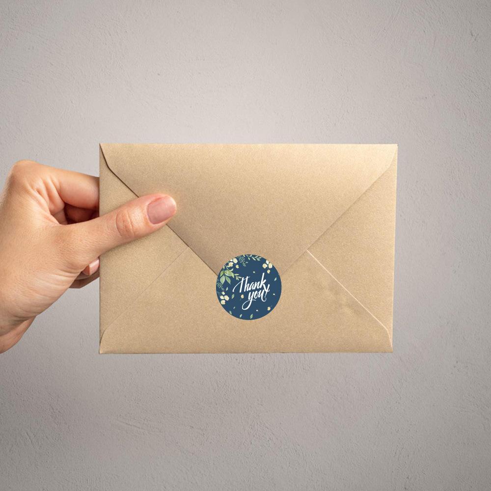 100-500pcs Thank You Round Sticker Scrapbook Envelope Seal Sticker Gift Flower Decoration Stationery Label Sticker