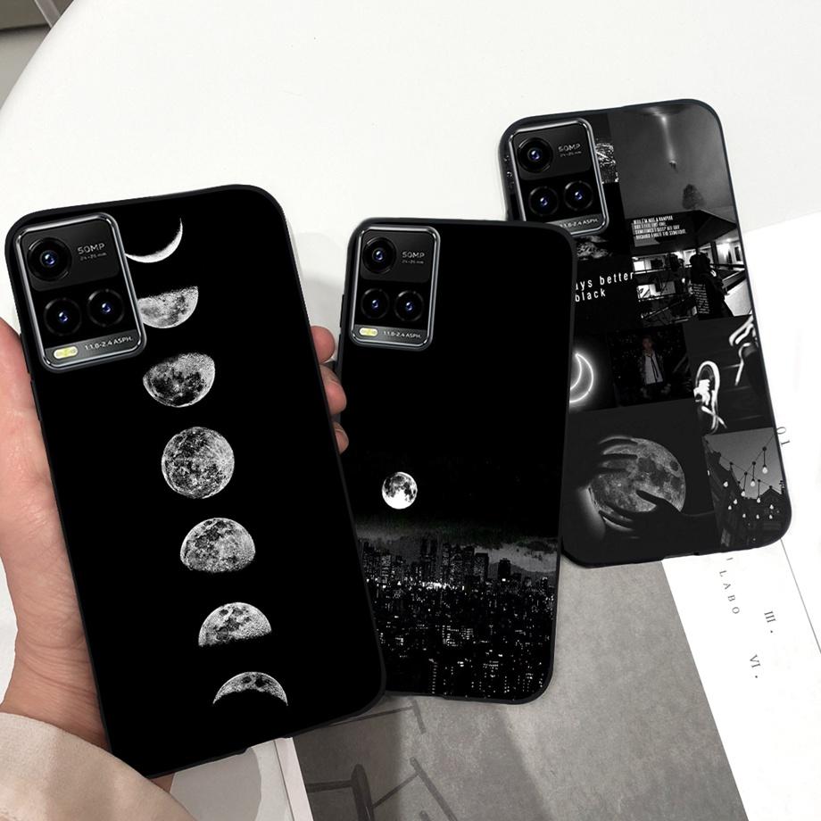 For Vivo Y33S 4G 5G Phone Case For Vivo Y55 5G Y21 2021 v2109 Back Cover Soft Liquid Silicone Bumper Goothic Style Coque Funda