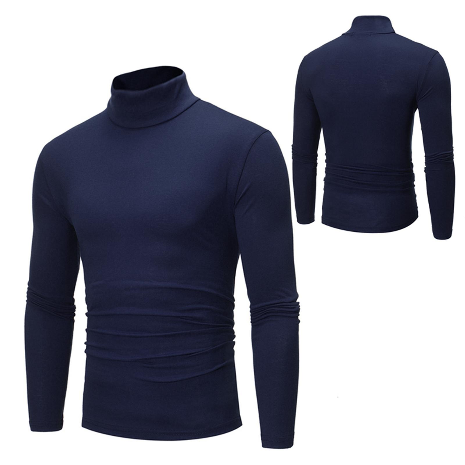 Fldy Casual slim-fit thermisch onderhemd met hoge hals en lange mouwen voor heren, thermisch basisshirt XXL
