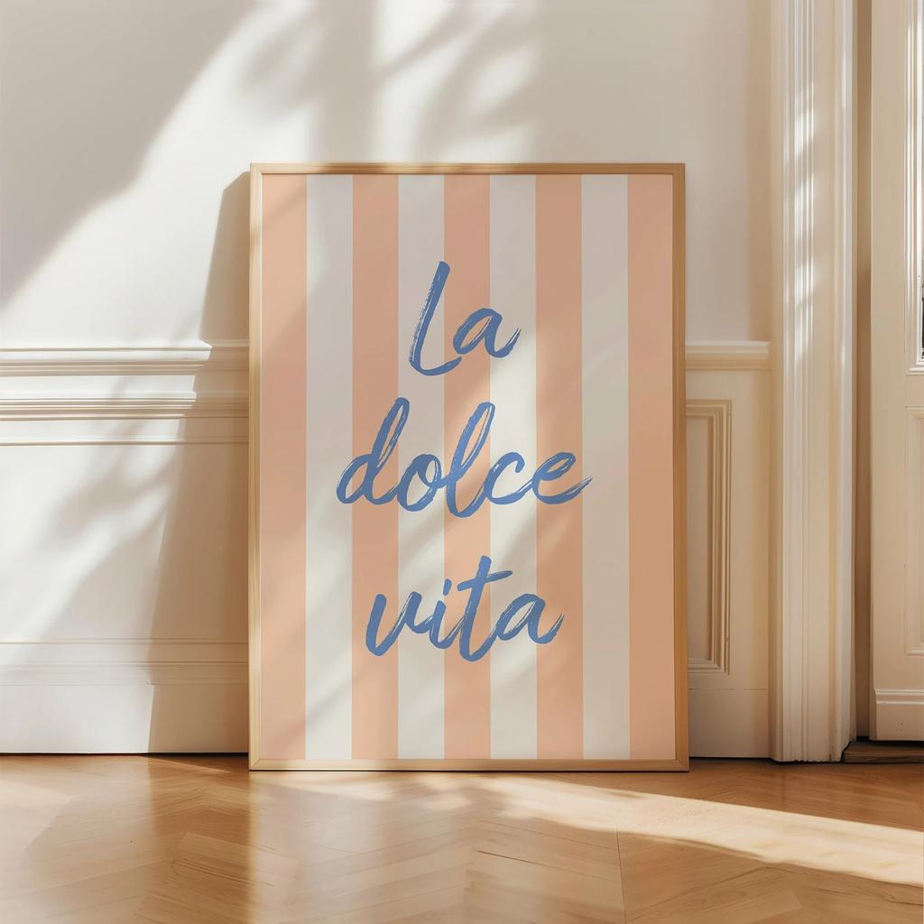 Fashion Ciao Bella Canvas Printing Wall Italian Quotation Typesetting Wall Art Poster for Modern Living Room Girly Home Decor