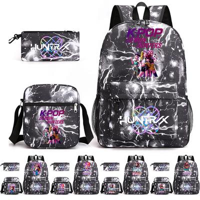 3Pcs/set Cute Cartoon Printed Backpack with Shoulder Bag Pencil Case for Teenager Student Boy Girl School Bag Large Capacity Bookbag Kid Gift