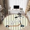 1pc Scooter Dalmatian Office Round Rug, Non-slip, Soft and Durable Office Rug for Interior Decoration, Perfect for Office, Beautiful Decoration Yy2603