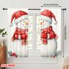 2pcs,2D Plane Printing Creative Curtains Cute Snowman Christmas Winter (2) Durable 100% Polyester Fabric (without Rod) Room