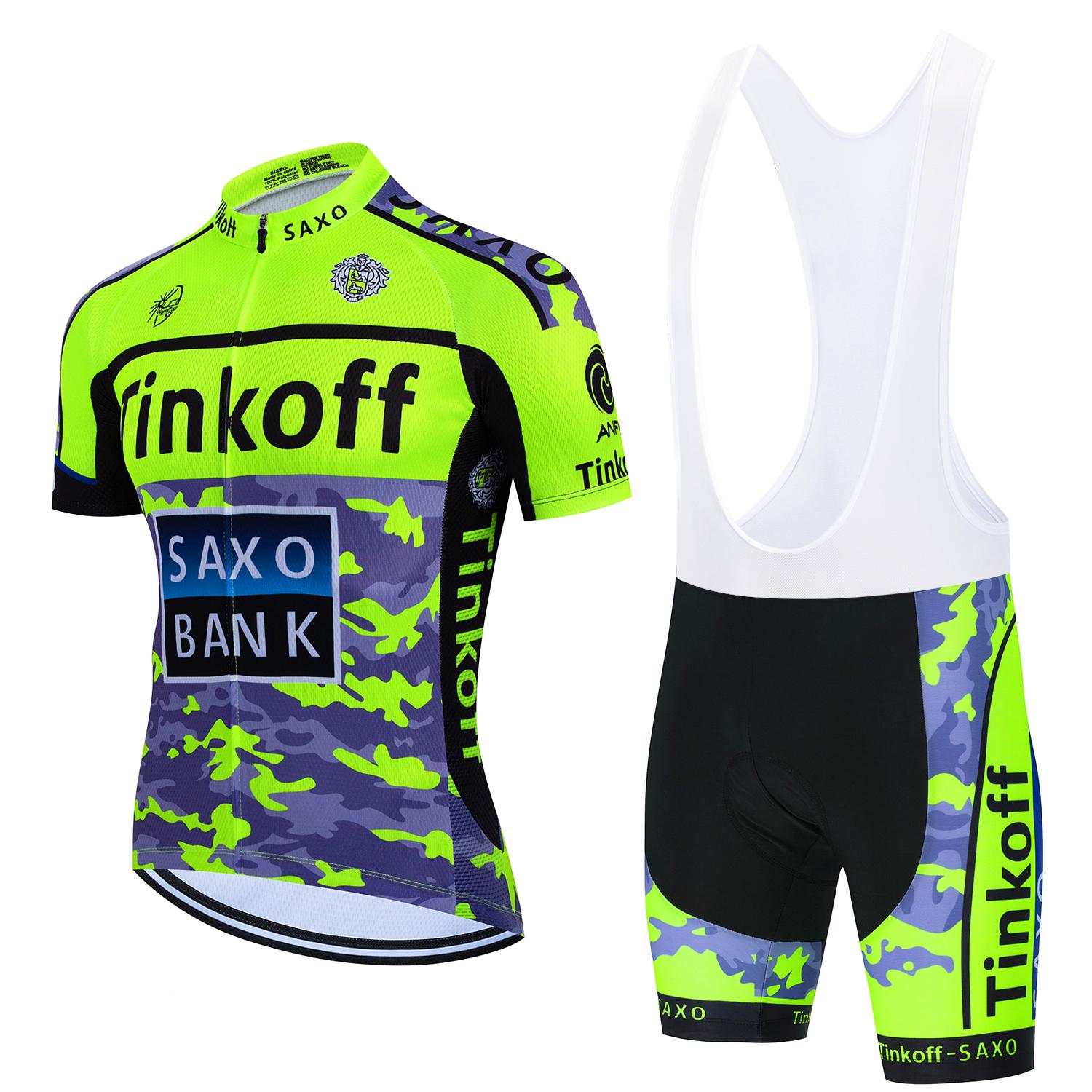

2026 Saxo Bank Tinkoff TEAM Велосипедні костюми Тріатлон Велосипедний одяг Дихаючий Захист від УФ Гірський велосипедний одяг Костюми Ropa Ciclismo M