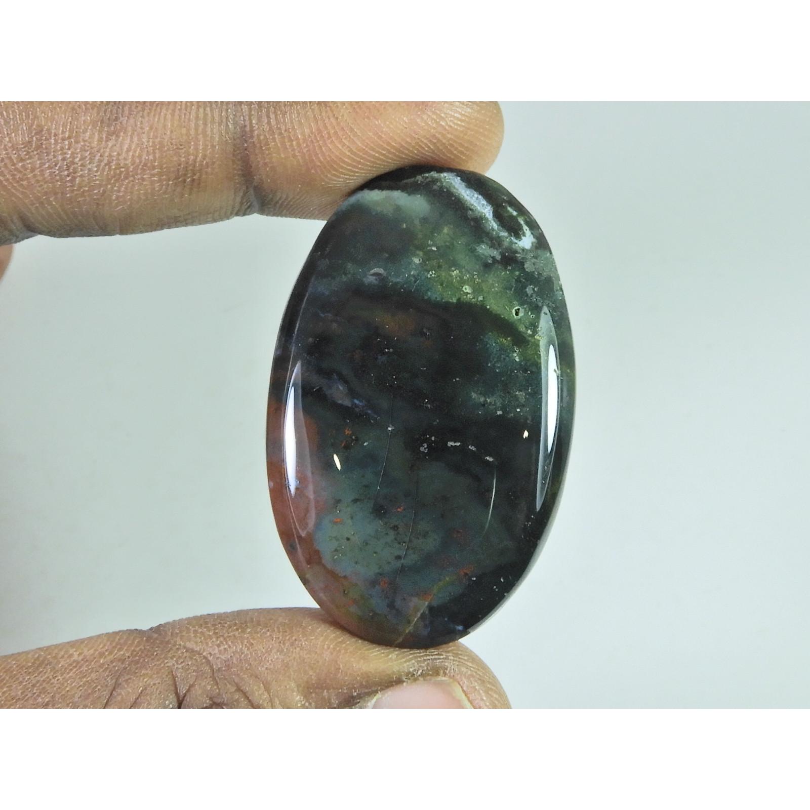 

28X45X05MM Natural Bloodstone Oval Cabochon Loose Gemstone 65Cts. B-346