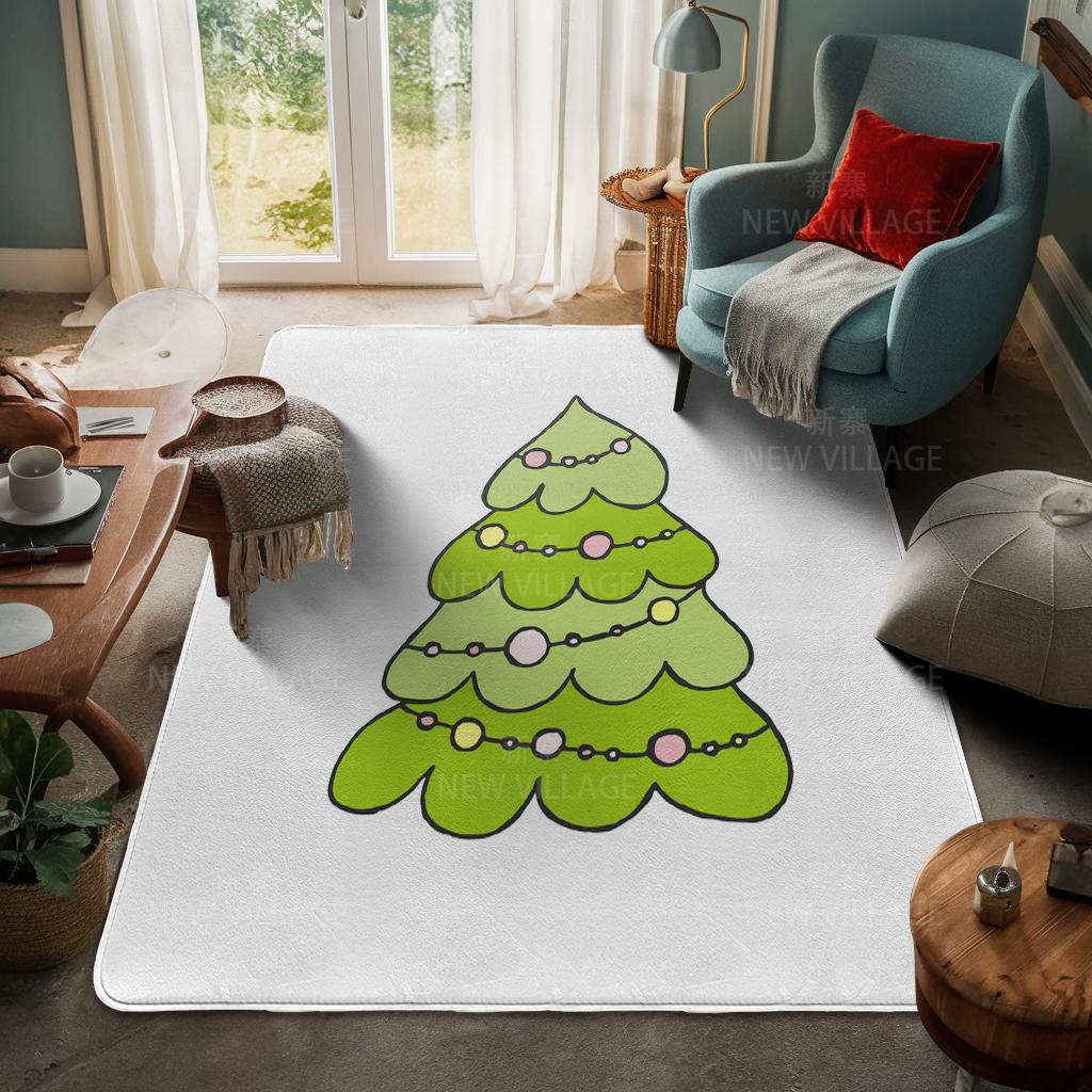 House Entrance Carpet Home Door Mat Living Room Bath Foot Bathroom Non-slip Water Absorption Rugs Bath Merry Christmas Winter