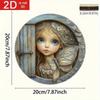Whimsical Winking Fairy Door 2D Metal Wall Art, 3D Illusion Eye with Wing Home Decor, Quirky Fairy House Decoration for Garden