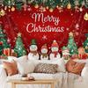 1 Piece of Merry Christmas Snowman Polyester Tapestry: Snowman, Gifts and Star Patterns, Indoor Christmas Living Room Decoration