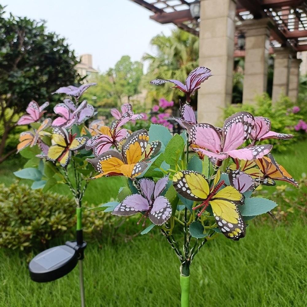 Solar-Powered Butterfly Tree Light Simulation Festoon Fairy Lights Landscape Lighting  Home Garden