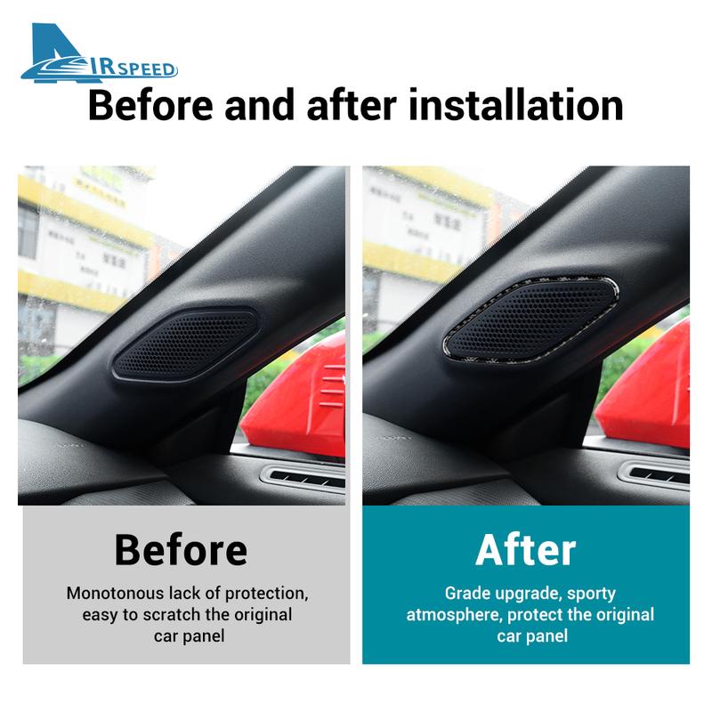 Real Soft Carbon Fiber Sticker For Ford Mustang GT Dark Horse EcoBoost 2024 2025 2026 LHD RHD Car A-Pillar Speaker Panel Trim