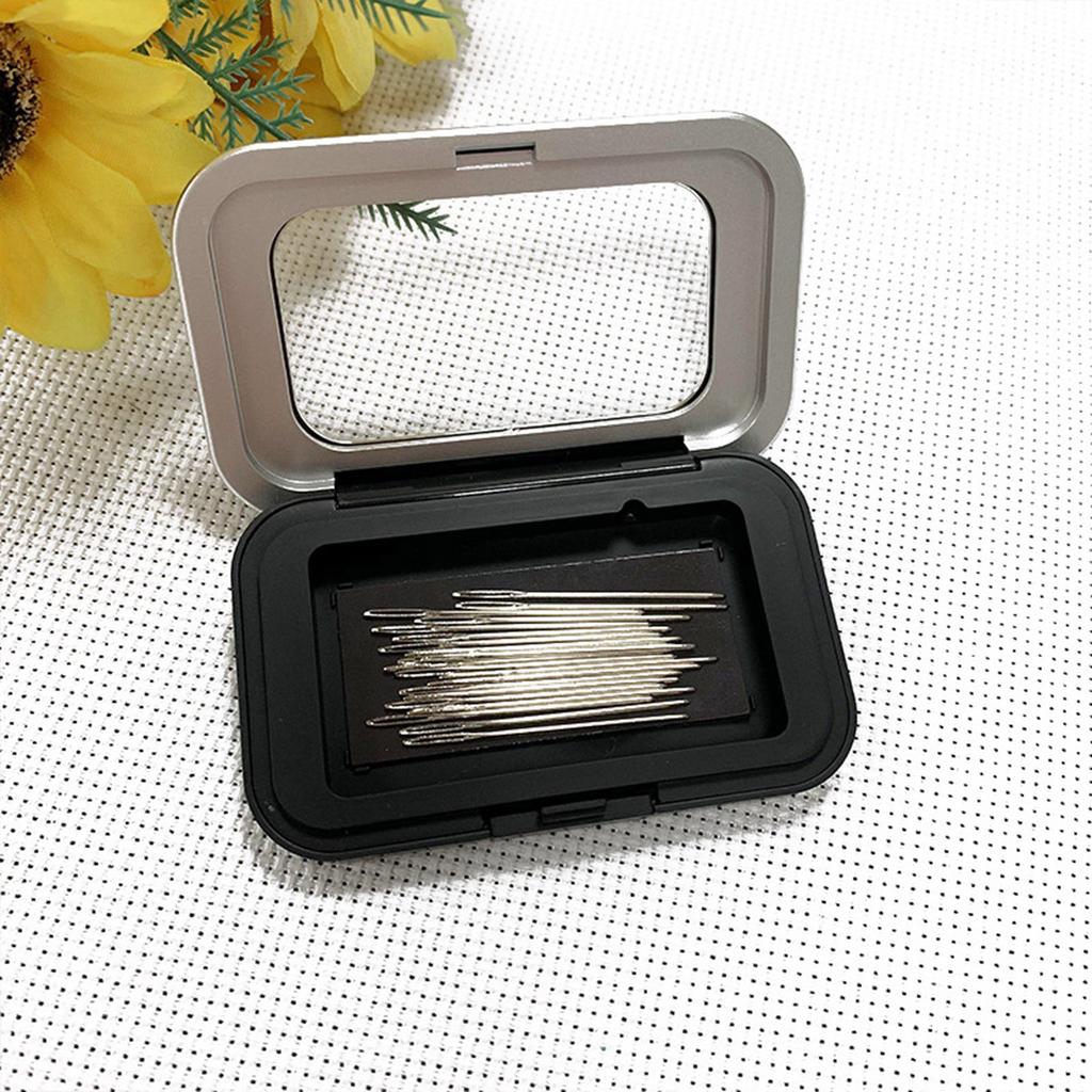 2Pcs Magnetic Needle Holder Case 3x2Inch Magnetic Pin Holder Portable Quilting Pin Needle Storage Box Sewing Accessories