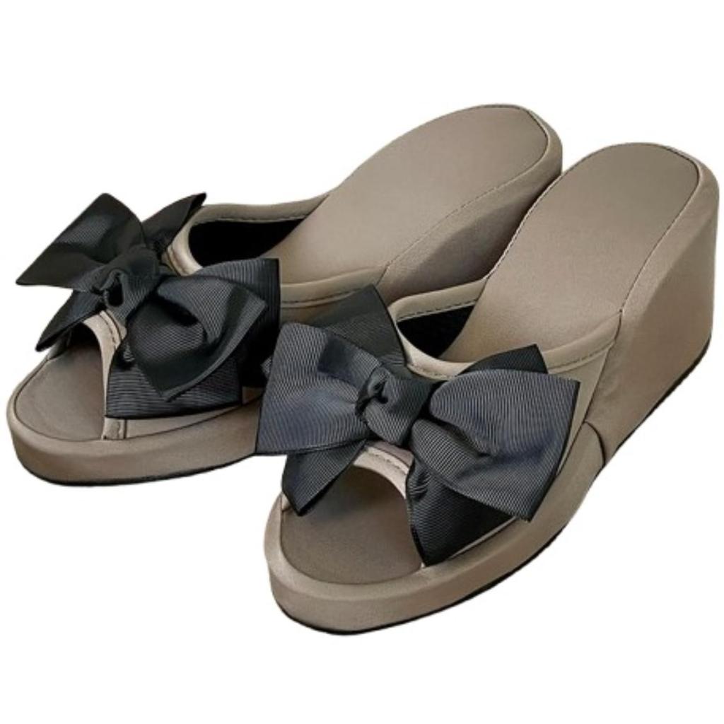 Vivienne 8cm Heel Room Greige Size PVC Platform High Suitable for Beauty Salons and Nail (Vivienne Westwood) Shoes, Ribbon, Black, 23.5cm, Sole,