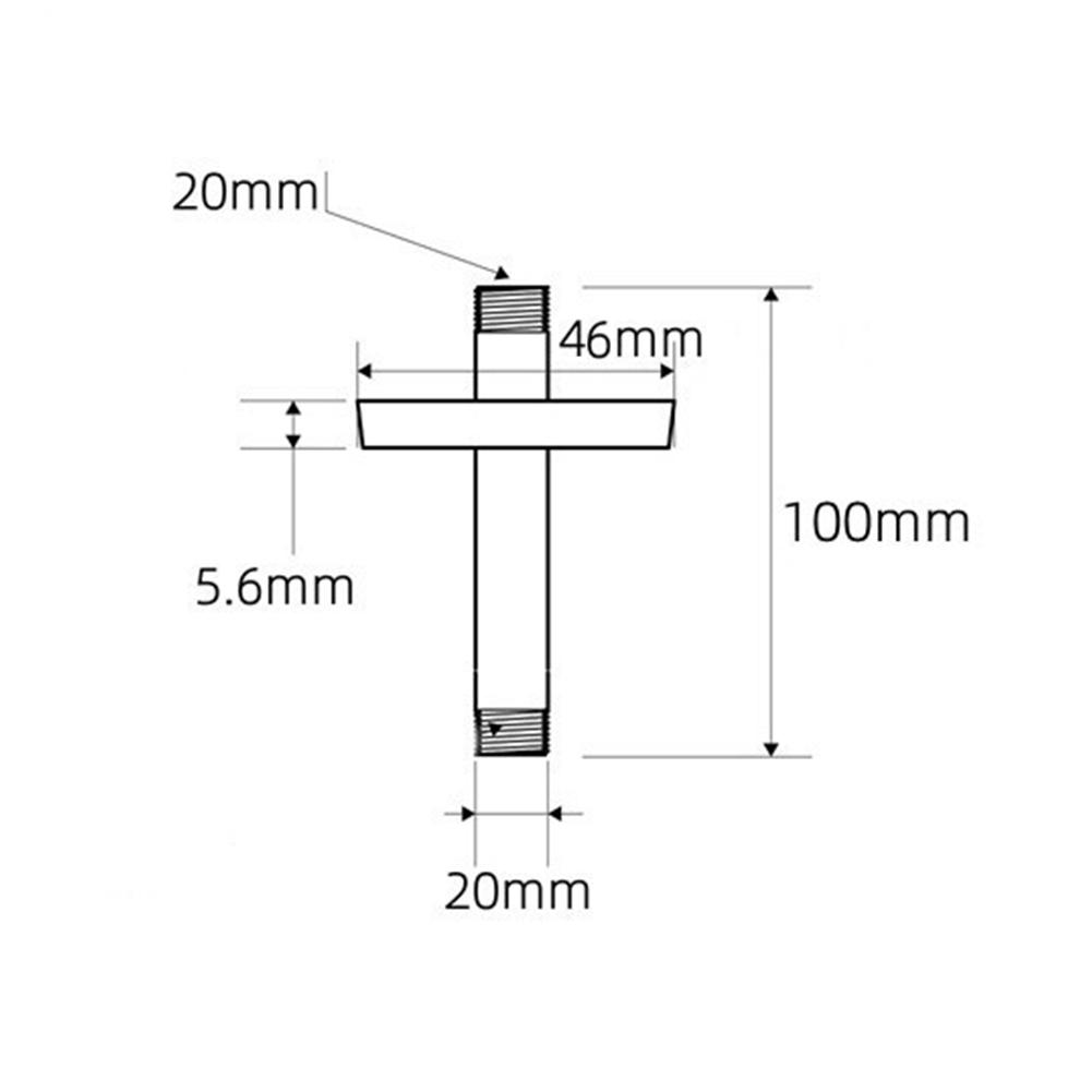 10cm Leak-proof Shower Bracket With Flange Ceiling Mount Shower Head Extension Male G1/2 Connectors Shower Head Arm Extension
