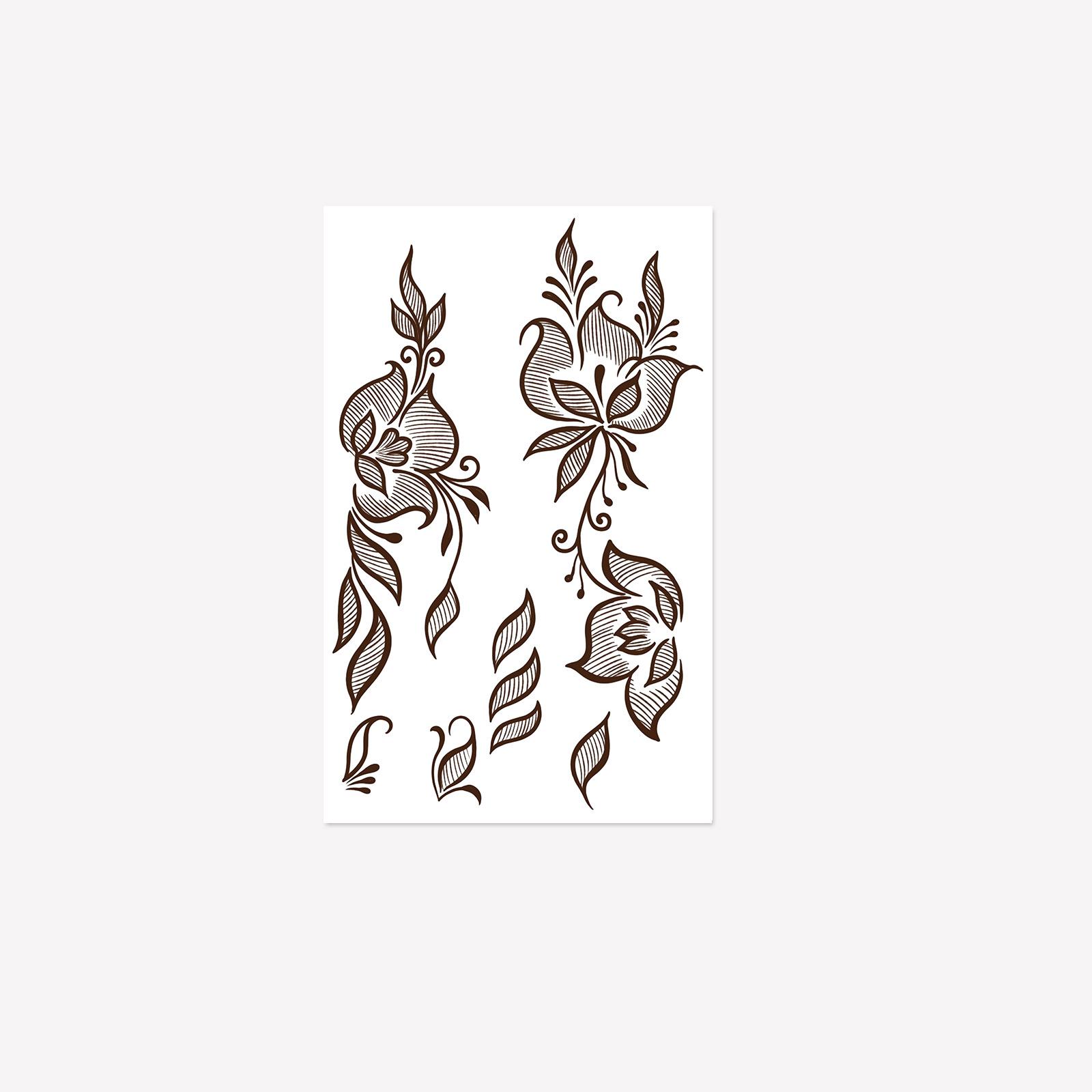 

Full Version Of Wind Flower Vine Tattoo Sticker Exotic Retro Waterproof Lasting Hand Back Finger Arm Sticker 12*19