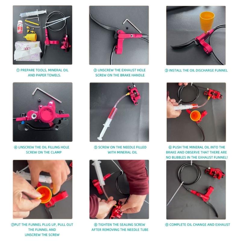 Biciclette Set Spurghi Freni Idraulici Set Spurghi Olio Minerale Freni a Disco Biciclette da Montagna Strumento di Riparazione Spurghi Olio Facile da Usare