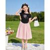 Summer Girls Princess Dress Unique Short Sleeve Sweet Skirt For Big Kids