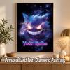 Gengar Custom Name Diamond Painting Personalized 5D Full Drill DIY Diamond Art Home Decor