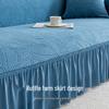 Plush Jacquard Skirted Sofa Cover, Elastic All-Season Fit, Dustproof Cushion Protector