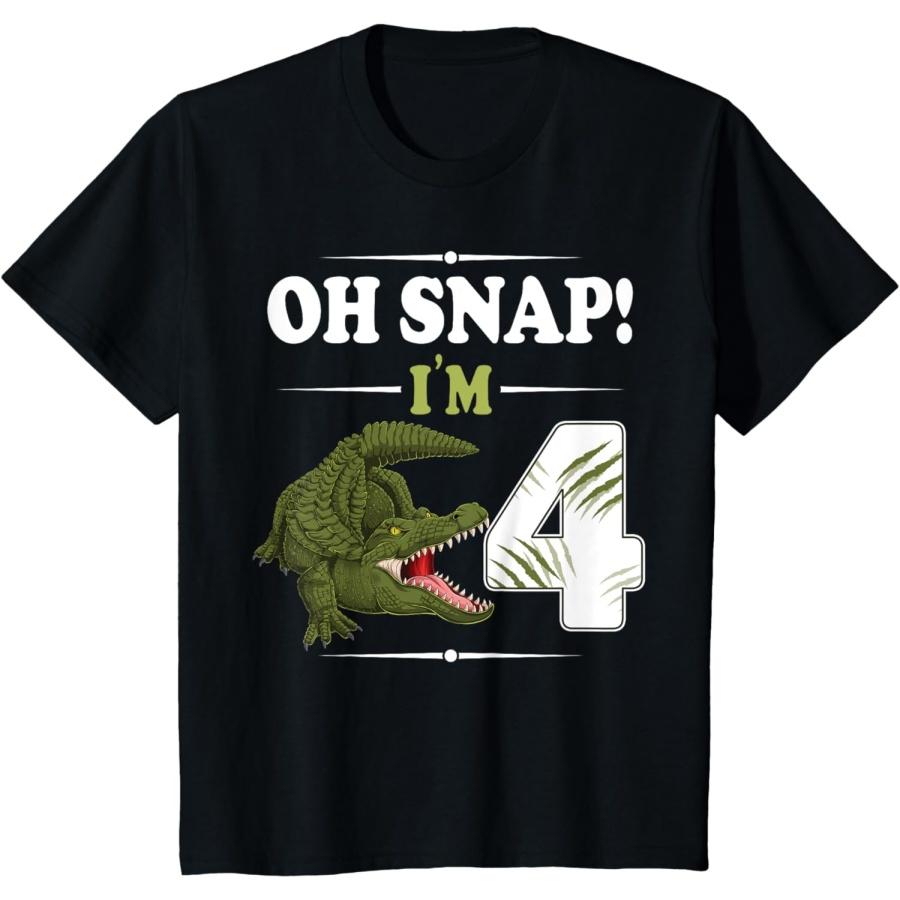 Крокодил Рептилия 4 года 4-й День Рождения Аллигатор Футболка(1) S