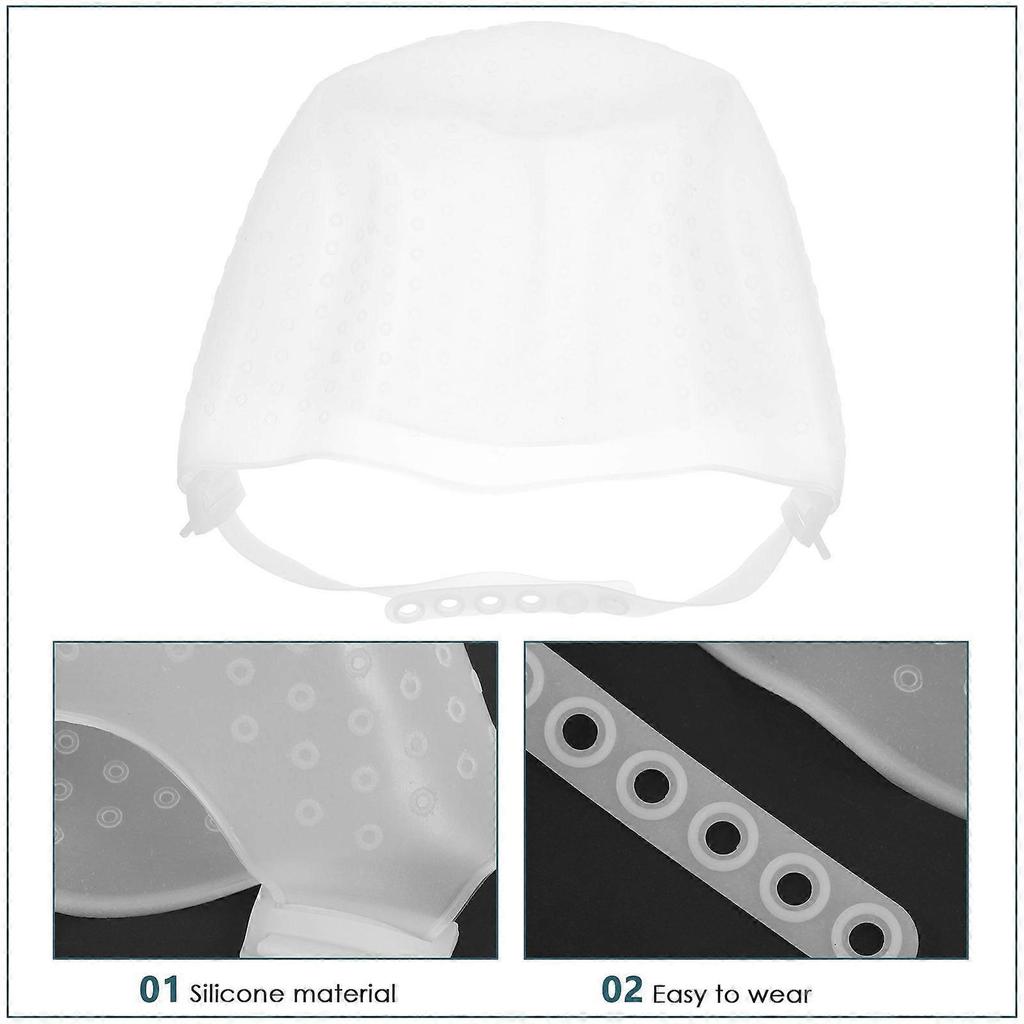 Reusable Silicone Highlight Hair Cap With Hook And Needle Hair Dyeing Staining Tools Punched Hole Cap Hair Coloring Products For Salon Home Use
