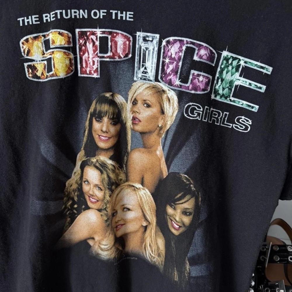 Spice Girls , Vintage 90s Pop Band Graphic Tee, Retro Music Shirt Black Unisex T-Shirt L