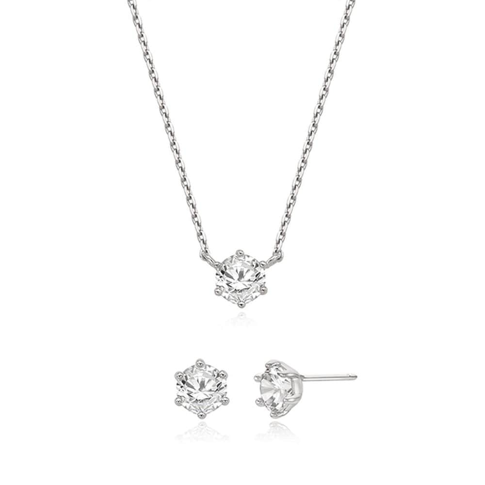 [Stonehenge] Silver Earrings and Necklace Sc1339