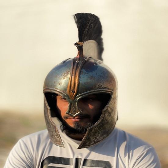 Medieval Troy Achilies Helmet Spartan Costume  300 Helmet