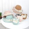 Children's sunscreen hat Summer girls' sunshade straw hat bag set Girl baby foreign style lace princess beach hat