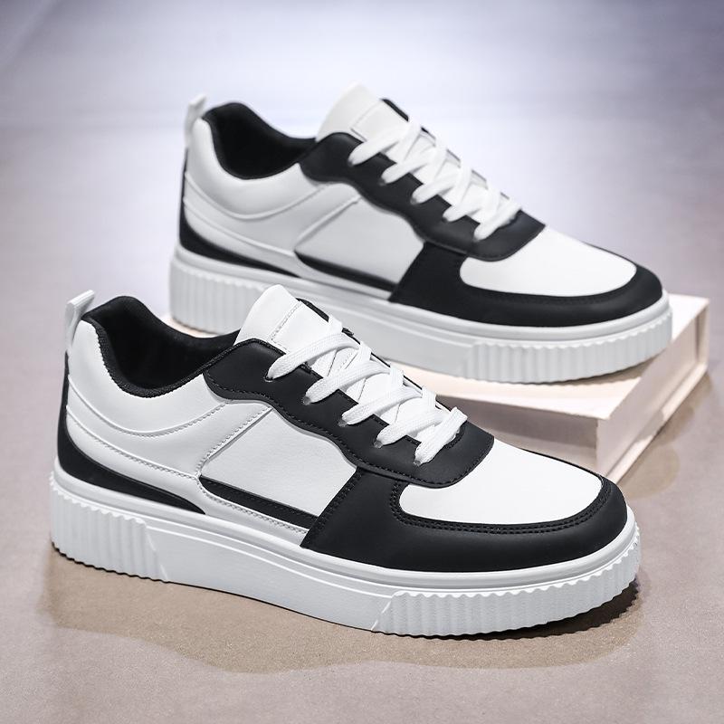 Herrvårssneakers i koreansk stil, vita: Andningsbara, Trendiga, Allround, Casualskor med tjock sula för manliga studenter