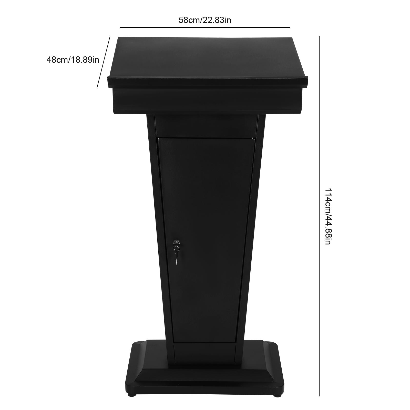 

Profession Podium Table Stand Multi-Purpose Metal School Lecterns Large Capacity Office Reception Host Desk Slant Speech Desk чёрный