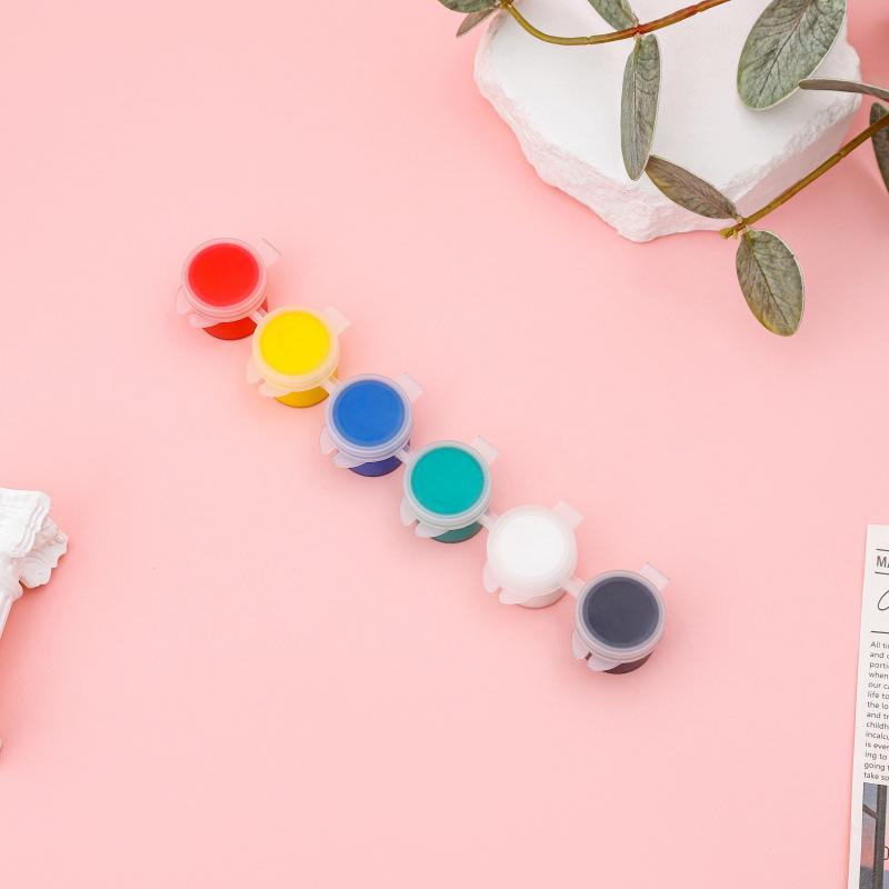 12-Color Acrylic Paint Strips with Plaster Doll for Kids DIY Graffiti, 3ml Each