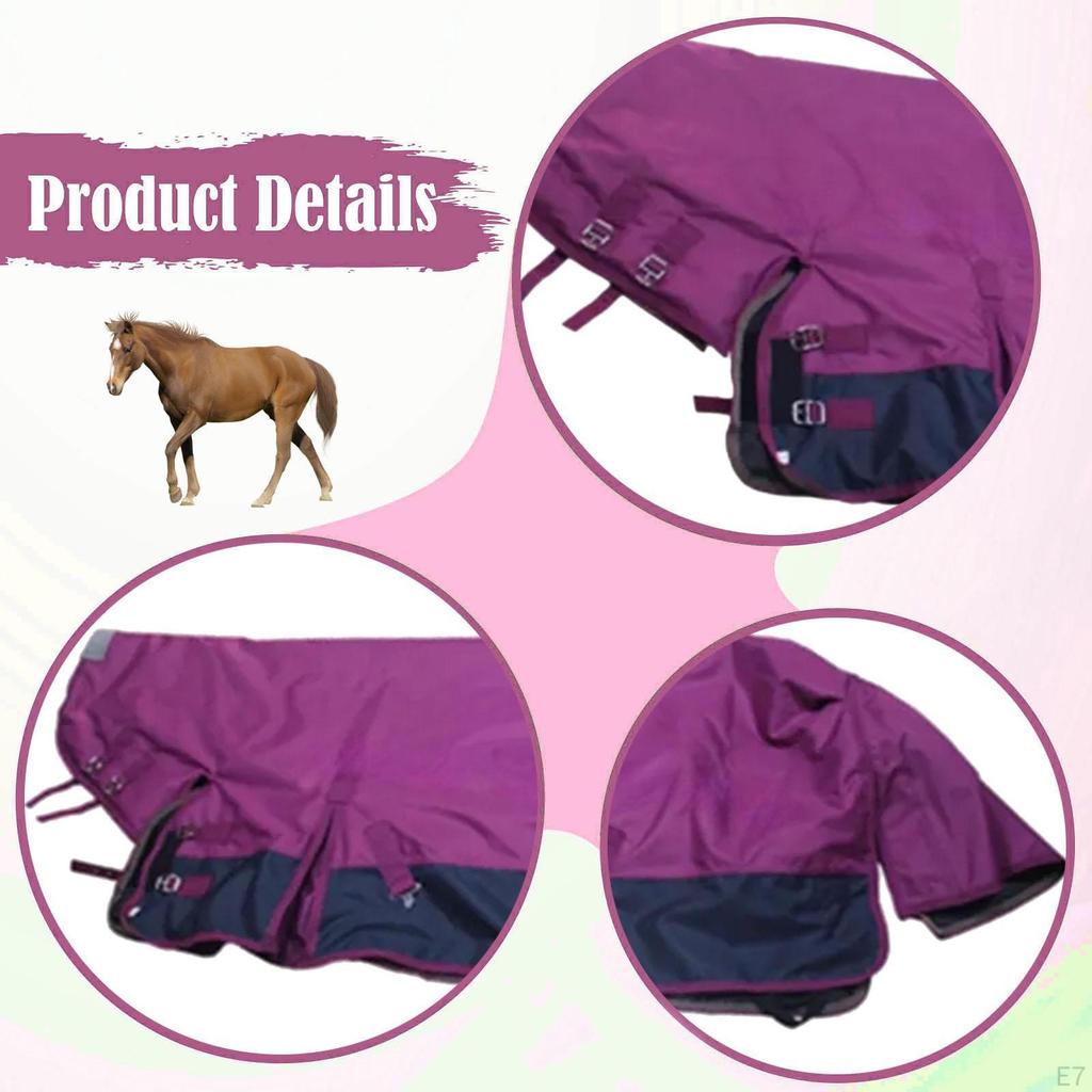 Horse Winter Turnout Blanket Sheet 600D Oxford Breathable Belly Wrap Waterproof Horsewear