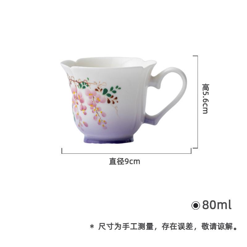 Handbemaltes Lila Glyzinien Spitzen Serie Tee Set Kollektion Kung Fu Teekanne Deckel Schale Ständer Tasse Kanne Lagerung Tee Waschschale Teezubehör