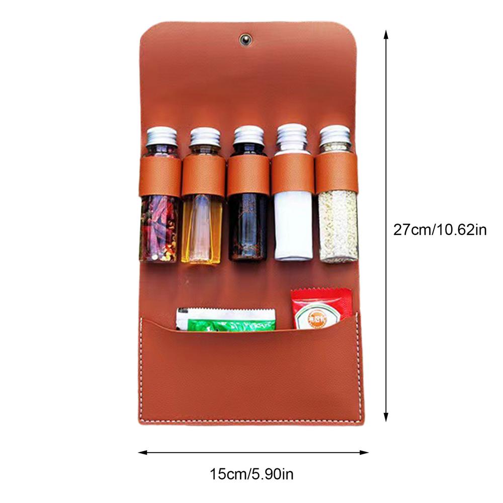 Travel Spice Kit Storage Bag With Spice Jars Hiking Spices Set Mini Condiment Bottle Seasoning Bottle For Car Oil Pouch Spice