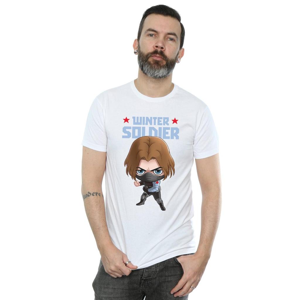Marvel Mens Winter Soldier Bucky Toon T-Shirt