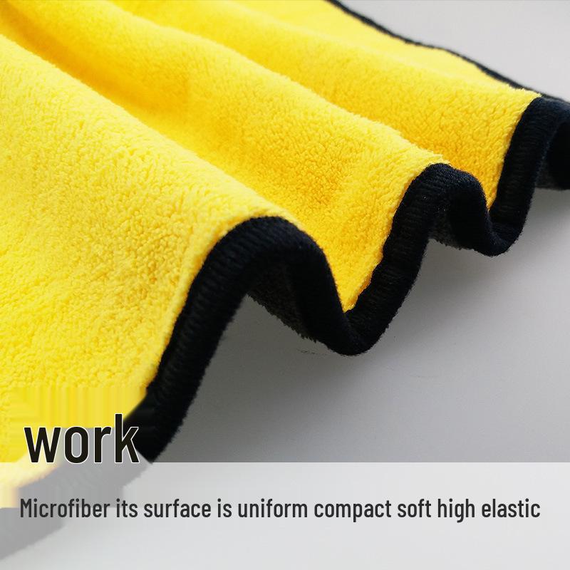 Double-Sided Coral Fleece Car Drying Towel - Thick, Absorbent, High-Density Cleaning Cloth