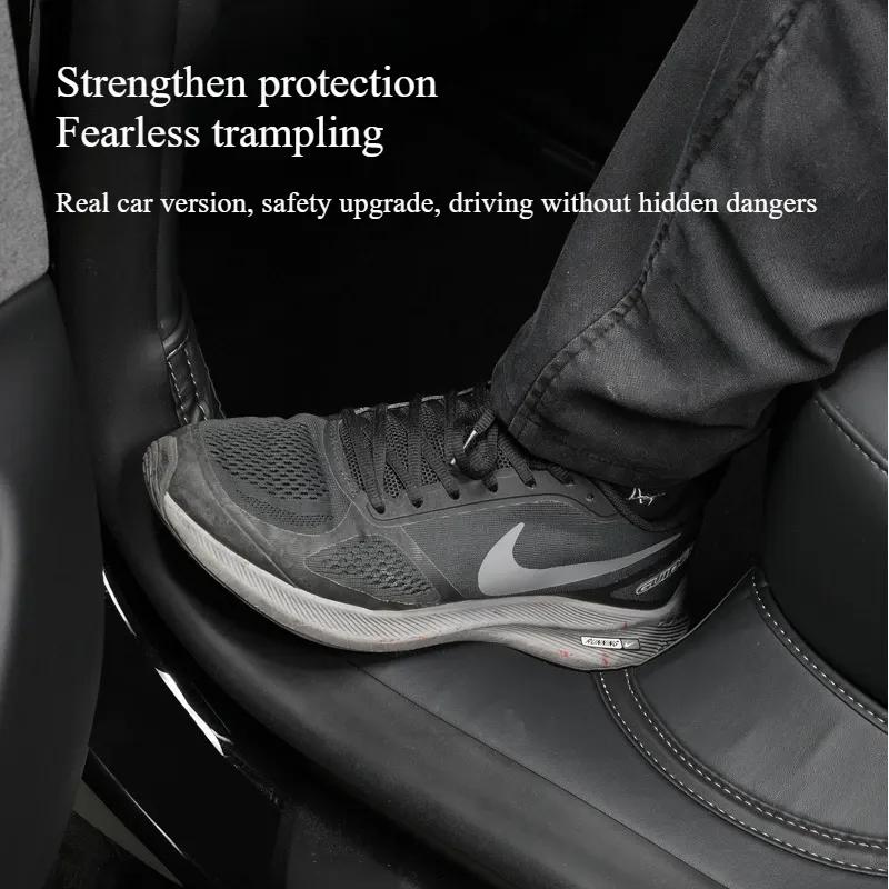 Nappa Leather for Tesla Model Y Juniper 2025 Front Rear Door Sill Pad Door Welcome Pedal Threshold Strip Protective Accessories