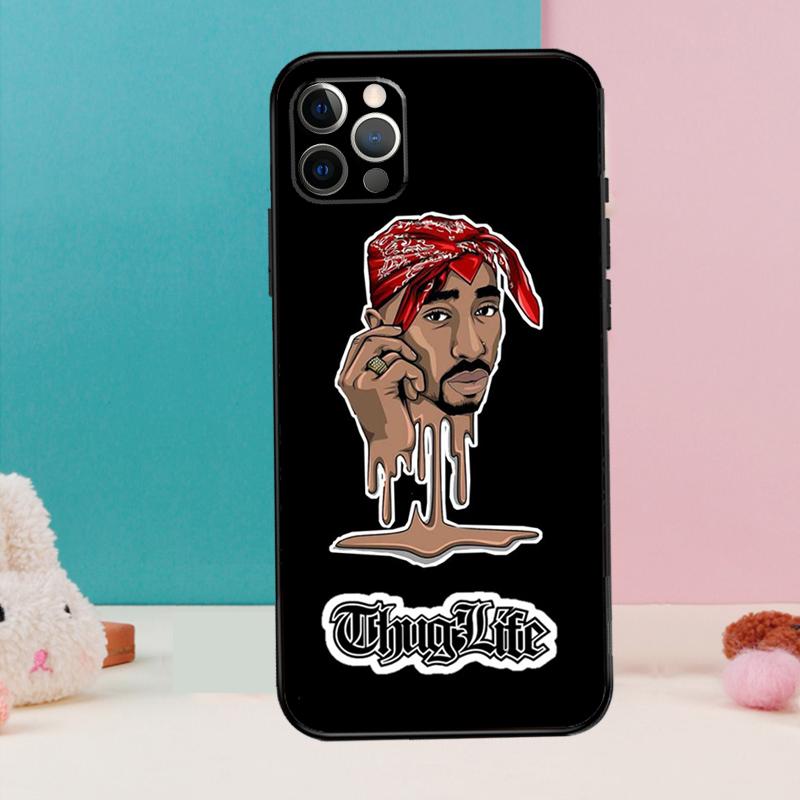 2Pac Hip Hop Singer Phone Case For iPhone 17 Air 16 15 14 13 12 11 Pro Max 12 13 mini 15 16 Plus 16e Cover Coque
